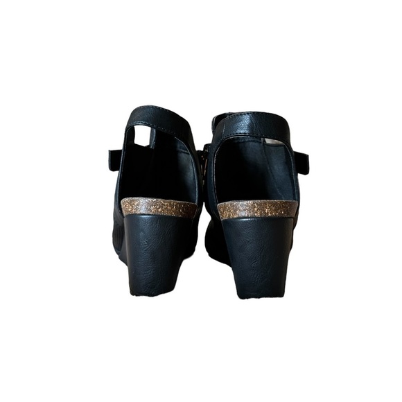 Sabiya Women Open Toe Black Low Heel Shoe Size 8 - Picture 7 of 7